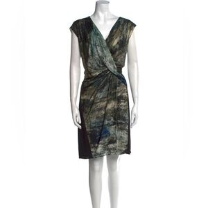 Helmut Lang Silk Knee-Length Wrap‎ Dress